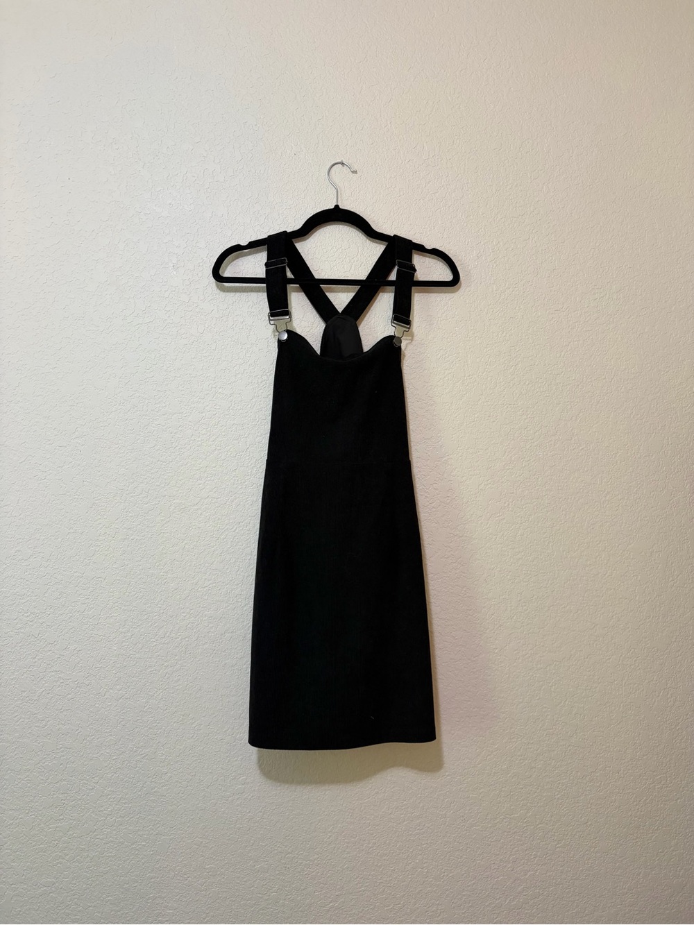 Allegra K Black Strappy Pinafore Mini Dress